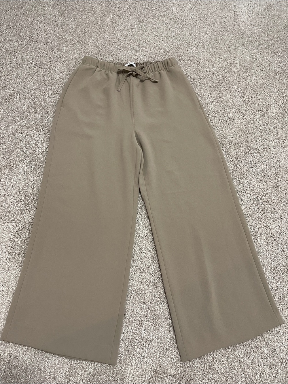 NWT Artizia The Lodge Pant- Crepette Nomad Taupe Size M Short - Picture 3 of 11